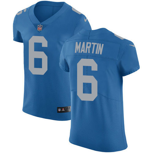 Men's Nike Detroit Lions #6 Sam Martin Elite Blue Alternate NFL Jersey