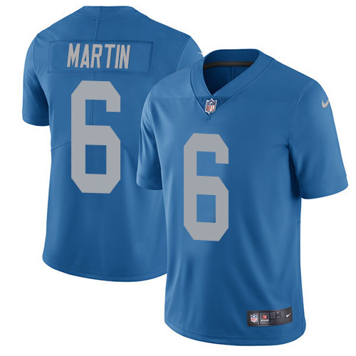 Men's Nike Detroit Lions #6 Sam Martin Blue Alternate Vapor Untouchable Limited Player NFL Jersey