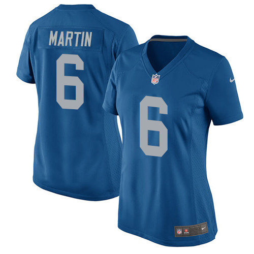 Women's Nike Detroit Lions #6 Sam Martin Game Blue Alternate NFL Jersey