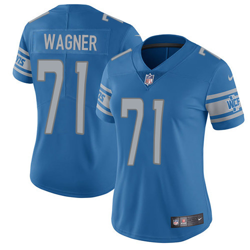 Women's Nike Detroit Lions #71 Ricky Wagner Blue Team Color Vapor Untouchable Elite Player NFL Jersey
