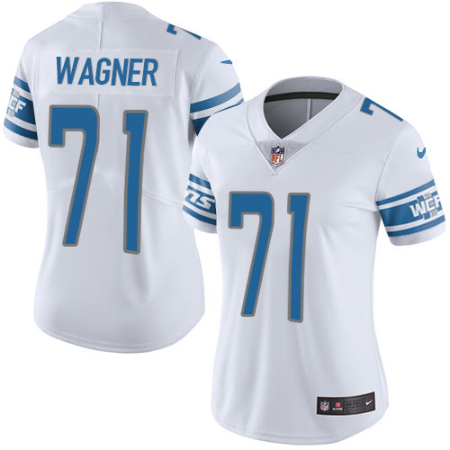 Women's Nike Detroit Lions #71 Ricky Wagner White Vapor Untouchable Limited Player NFL Jersey