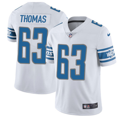 Men's Nike Detroit Lions #63 Brandon Thomas White Vapor Untouchable Limited Player NFL Jersey