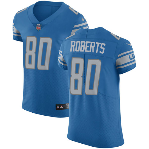 Men's Nike Detroit Lions #80 Michael Roberts Blue Team Color Vapor Untouchable Elite Player NFL Jersey
