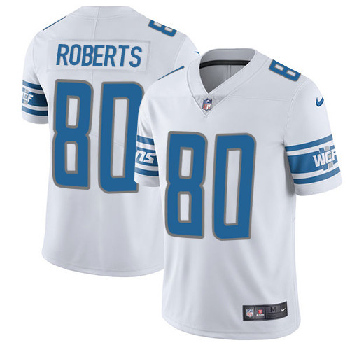 Men's Nike Detroit Lions #80 Michael Roberts White Vapor Untouchable Limited Player NFL Jersey