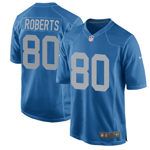 Men's Nike Detroit Lions #80 Michael Roberts Game Blue Alternate NFL Jersey