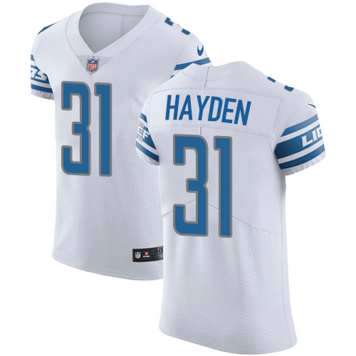 Men's Nike Detroit Lions #31 D.J. Hayden Elite White NFL Jersey