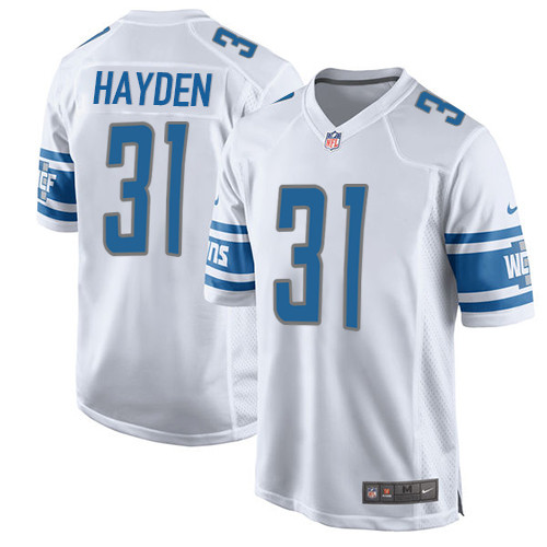 Men's Nike Detroit Lions #31 D.J. Hayden Game White NFL Jersey