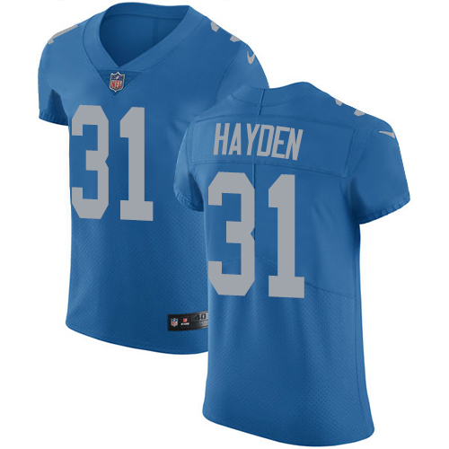 Men's Nike Detroit Lions #31 D.J. Hayden Elite Blue Alternate NFL Jersey