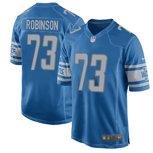 Men's Nike Detroit Lions #73 Greg Robinson Game Blue Team Color NFL Jersey