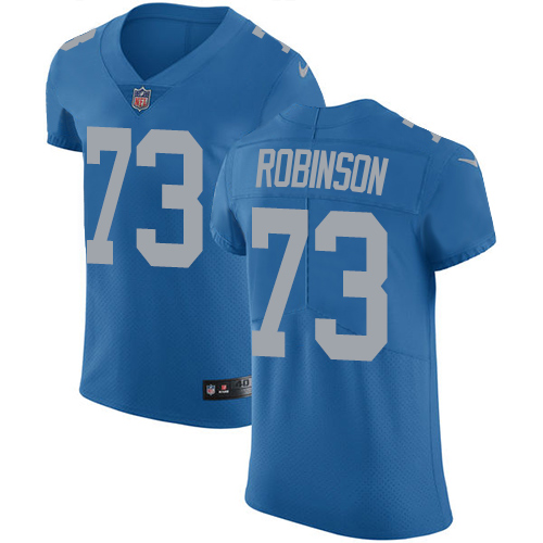 Men's Nike Detroit Lions #73 Greg Robinson Elite Blue Alternate NFL Jersey