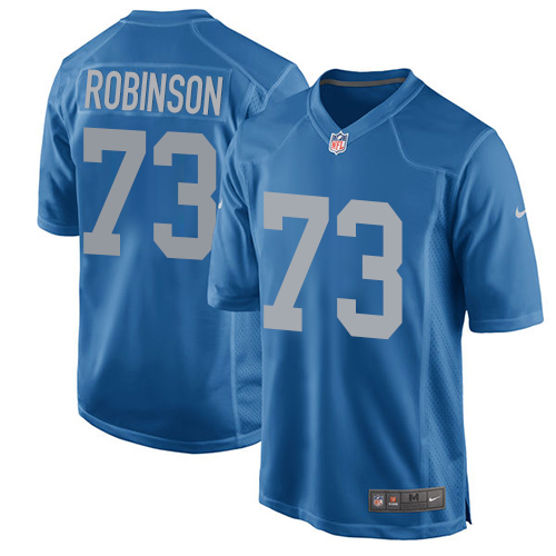 Men's Nike Detroit Lions #73 Greg Robinson Game Blue Alternate NFL Jersey