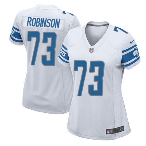 Women's Nike Detroit Lions #73 Greg Robinson Game White NFL Jersey