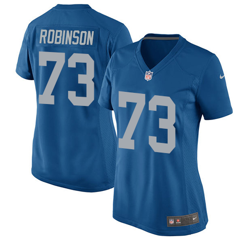 Women's Nike Detroit Lions #73 Greg Robinson Game Blue Alternate NFL Jersey