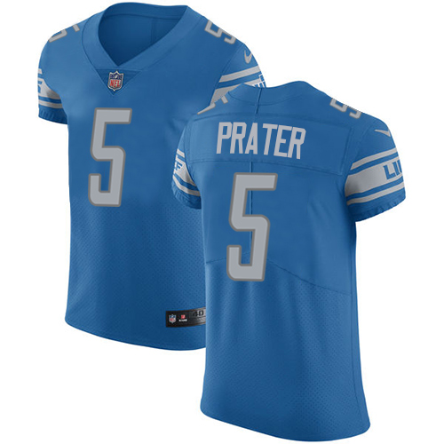 Men's Nike Detroit Lions #5 Matt Prater Blue Team Color Vapor Untouchable Elite Player NFL Jersey