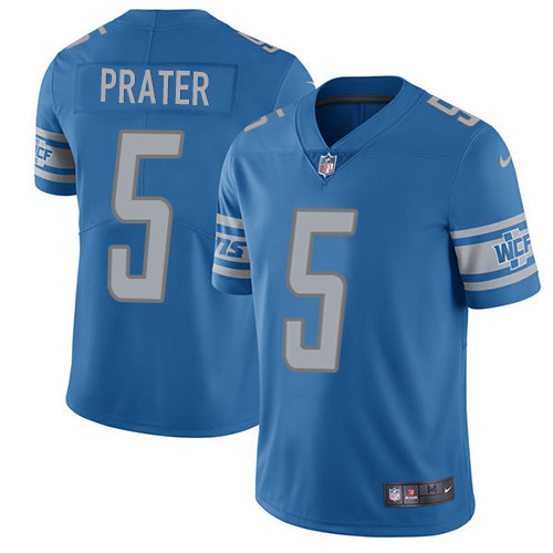 Men's Nike Detroit Lions #5 Matt Prater Blue Team Color Vapor Untouchable Limited Player NFL Jersey