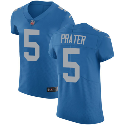 Men's Nike Detroit Lions #5 Matt Prater Elite Blue Alternate NFL Jersey