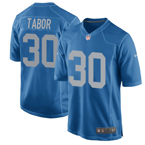 Men's Nike Detroit Lions #30 Teez Tabor Game Blue Alternate NFL Jersey