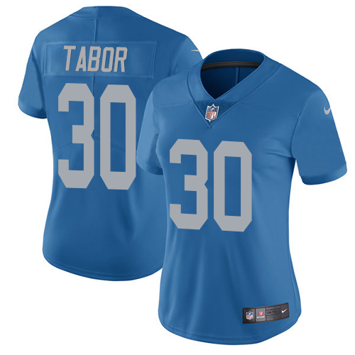 Women's Nike Detroit Lions #30 Teez Tabor Blue Alternate Vapor Untouchable Elite Player NFL Jersey