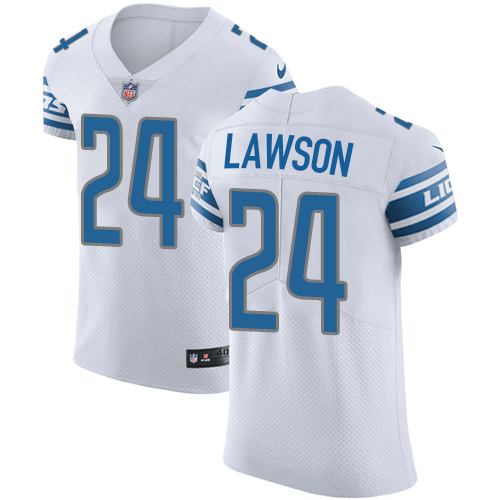 Men's Nike Detroit Lions #24 Nevin Lawson Elite White NFL Jersey