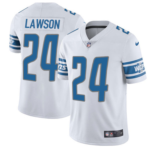 Men's Nike Detroit Lions #24 Nevin Lawson White Vapor Untouchable Limited Player NFL Jersey