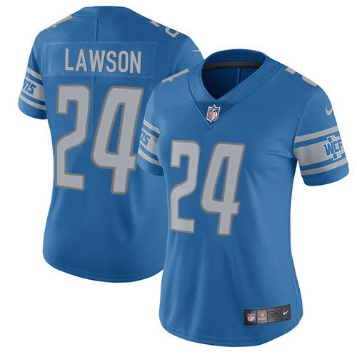 Women's Nike Detroit Lions #24 Nevin Lawson Blue Team Color Vapor Untouchable Elite Player NFL Jersey