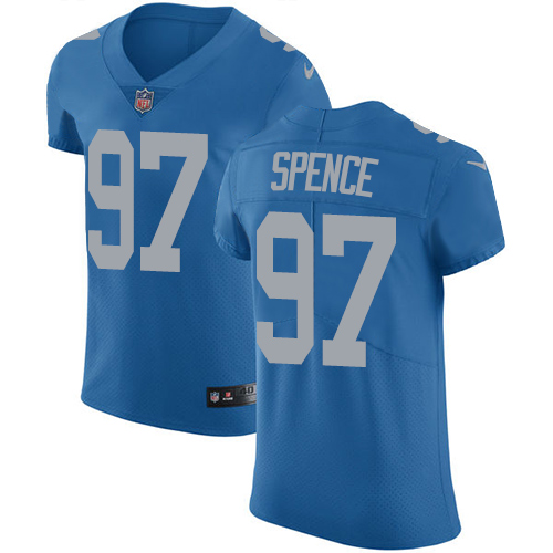 Men's Nike Detroit Lions #97 Akeem Spence Elite Blue Alternate NFL Jersey