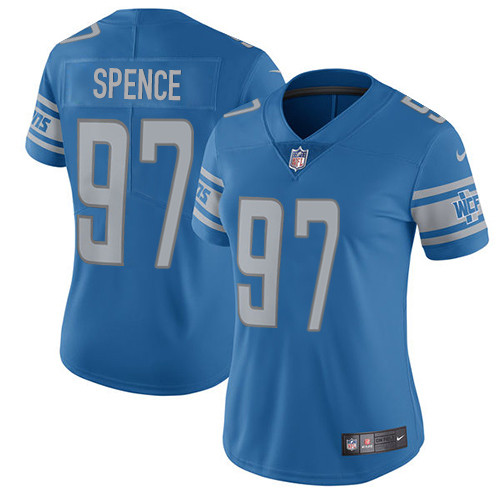 Women's Nike Detroit Lions #97 Akeem Spence Blue Team Color Vapor Untouchable Limited Player NFL Jersey