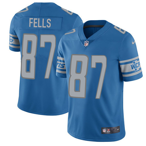 Men's Nike Detroit Lions #87 Darren Fells Blue Team Color Vapor Untouchable Limited Player NFL Jersey