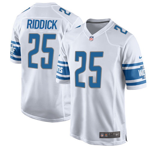 Men's Nike Detroit Lions #25 Theo Riddick Game White NFL Jersey