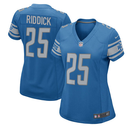 Women's Nike Detroit Lions #25 Theo Riddick Game Blue Team Color NFL Jersey