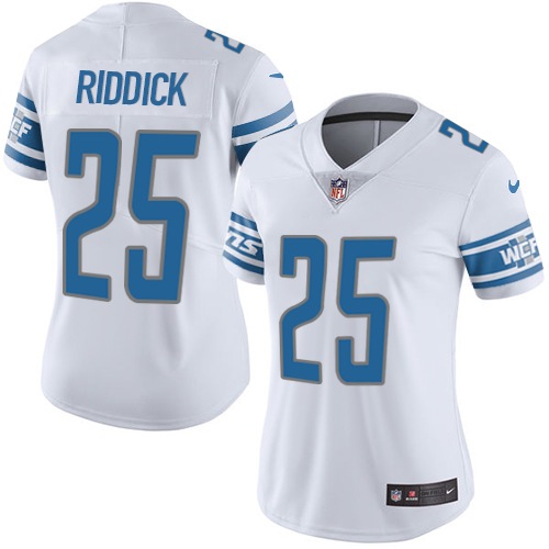 Women's Nike Detroit Lions #25 Theo Riddick White Vapor Untouchable Limited Player NFL Jersey