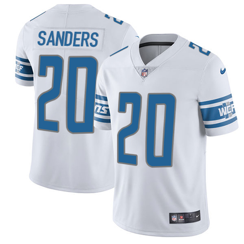 Men's Nike Detroit Lions #20 Barry Sanders White Vapor Untouchable Limited Player NFL Jersey