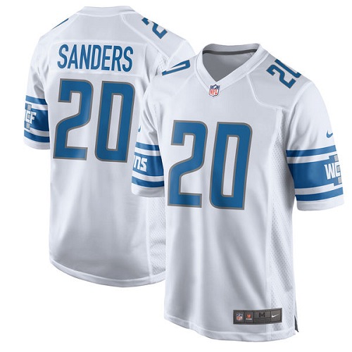 Men's Nike Detroit Lions #20 Barry Sanders Game White NFL Jersey