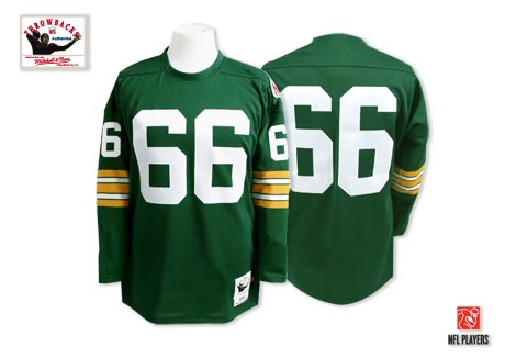 Mitchell and Ness Green Bay Packers #66 Ray Nitschke Authentic Green Throwback NFL Jersey