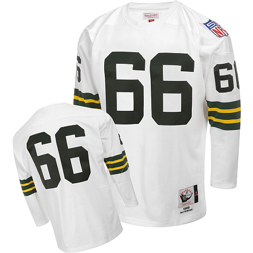 Mitchell and Ness Green Bay Packers #66 Ray Nitschke Authentic White Throwback NFL Jersey