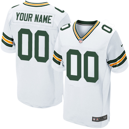 Men's Nike Green Bay Packers Customized Elite White NFL Jersey
