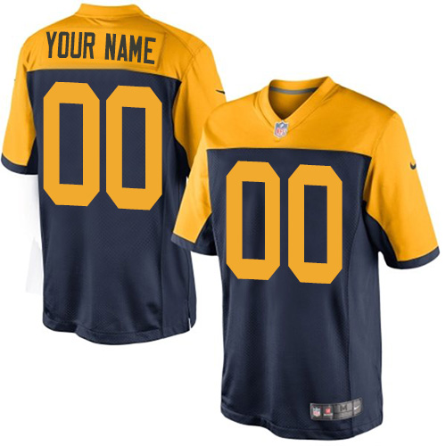 Men's Nike Green Bay Packers Customized Limited Navy Blue Alternate NFL Jersey