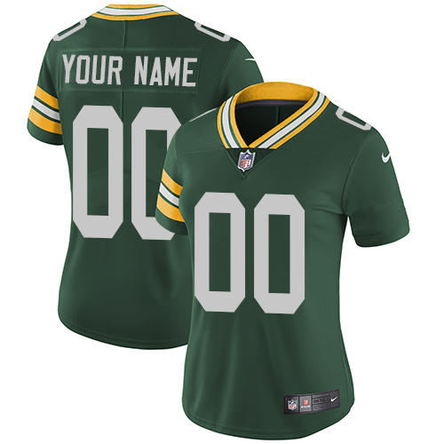 Women's Nike Green Bay Packers Customized Green Team Color Vapor Untouchable Custom Elite NFL Jersey