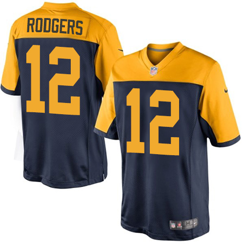 Men's Nike Green Bay Packers #12 Aaron Rodgers Limited Navy Blue Alternate NFL Jersey
