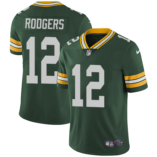 Youth Nike Green Bay Packers #12 Aaron Rodgers Green Team Color Vapor Untouchable Elite Player NFL Jersey