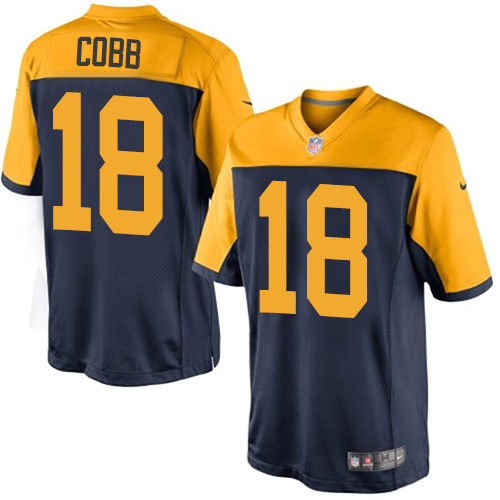 Youth Nike Green Bay Packers #18 Randall Cobb Navy Blue Alternate Vapor Untouchable Elite Player NFL Jersey