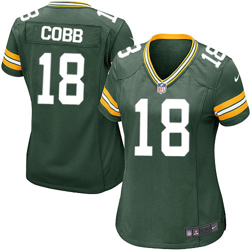 Women's Nike Green Bay Packers #18 Randall Cobb Game Green Team Color NFL Jersey