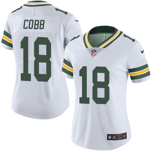 Women's Nike Green Bay Packers #18 Randall Cobb White Vapor Untouchable Elite Player NFL Jersey