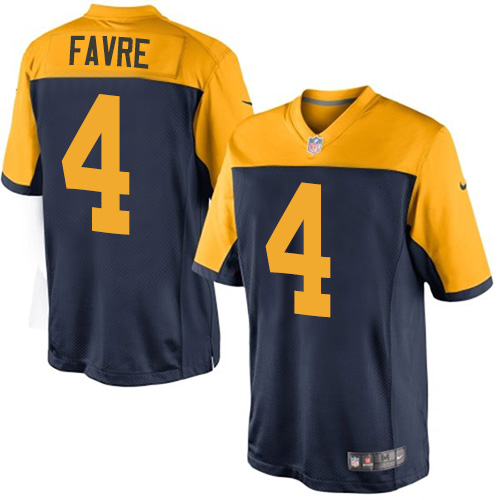 Youth Nike Green Bay Packers #4 Brett Favre Navy Blue Alternate Vapor Untouchable Elite Player NFL Jersey