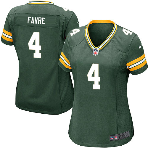 Women's Nike Green Bay Packers #4 Brett Favre Game Green Team Color NFL Jersey