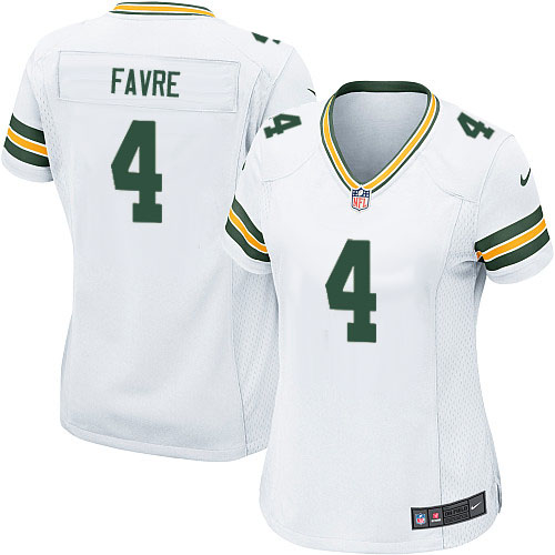 Women's Nike Green Bay Packers #4 Brett Favre Game White NFL Jersey