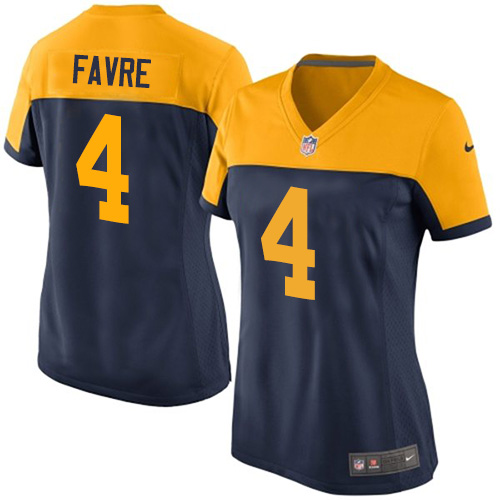 Women's Nike Green Bay Packers #4 Brett Favre Navy Blue Alternate Vapor Untouchable Elite Player NFL Jersey