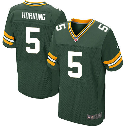 Men's Nike Green Bay Packers #5 Paul Hornung Elite Green Team Color NFL Jersey