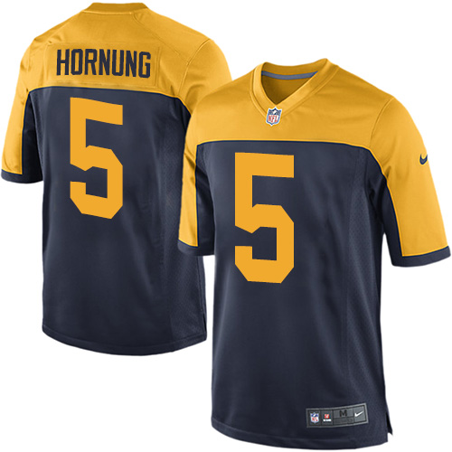 Men's Nike Green Bay Packers #5 Paul Hornung Game Navy Blue Alternate NFL Jersey