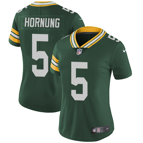 Women's Nike Green Bay Packers #5 Paul Hornung Green Team Color Vapor Untouchable Limited Player NFL Jersey